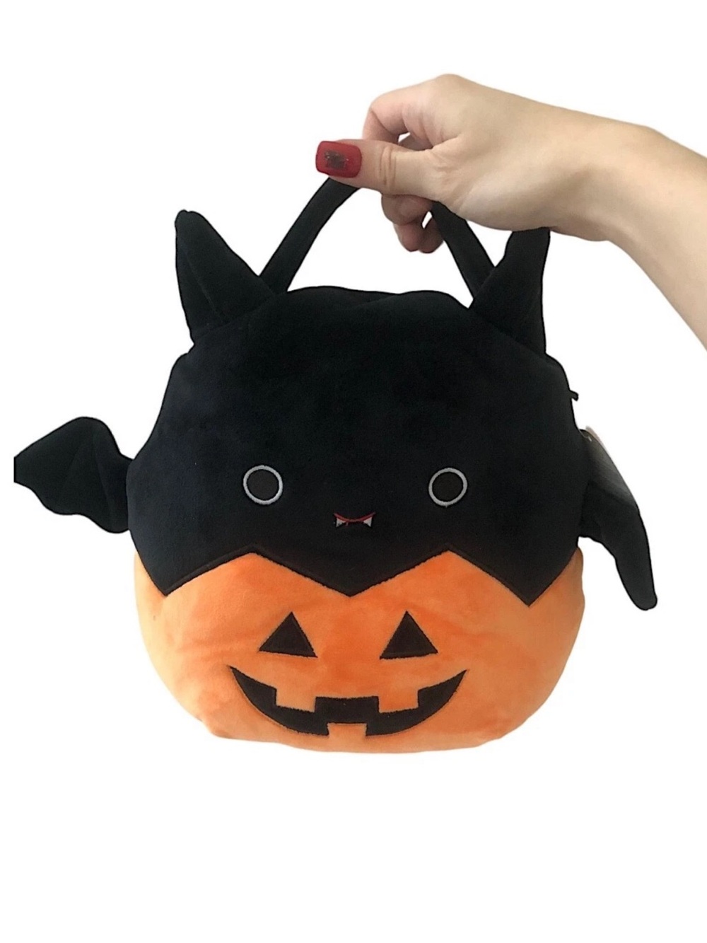 EMILY the BAT Squishmallows Halloween Plush Treat Pail 12" Pumpkin Bucket NEW